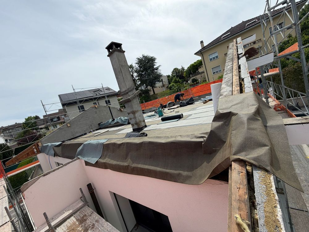 Toiture ouverte pendant une surélévation